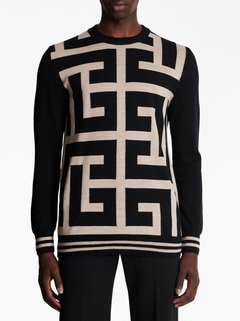 Black Monogram Merino-wool Sweater