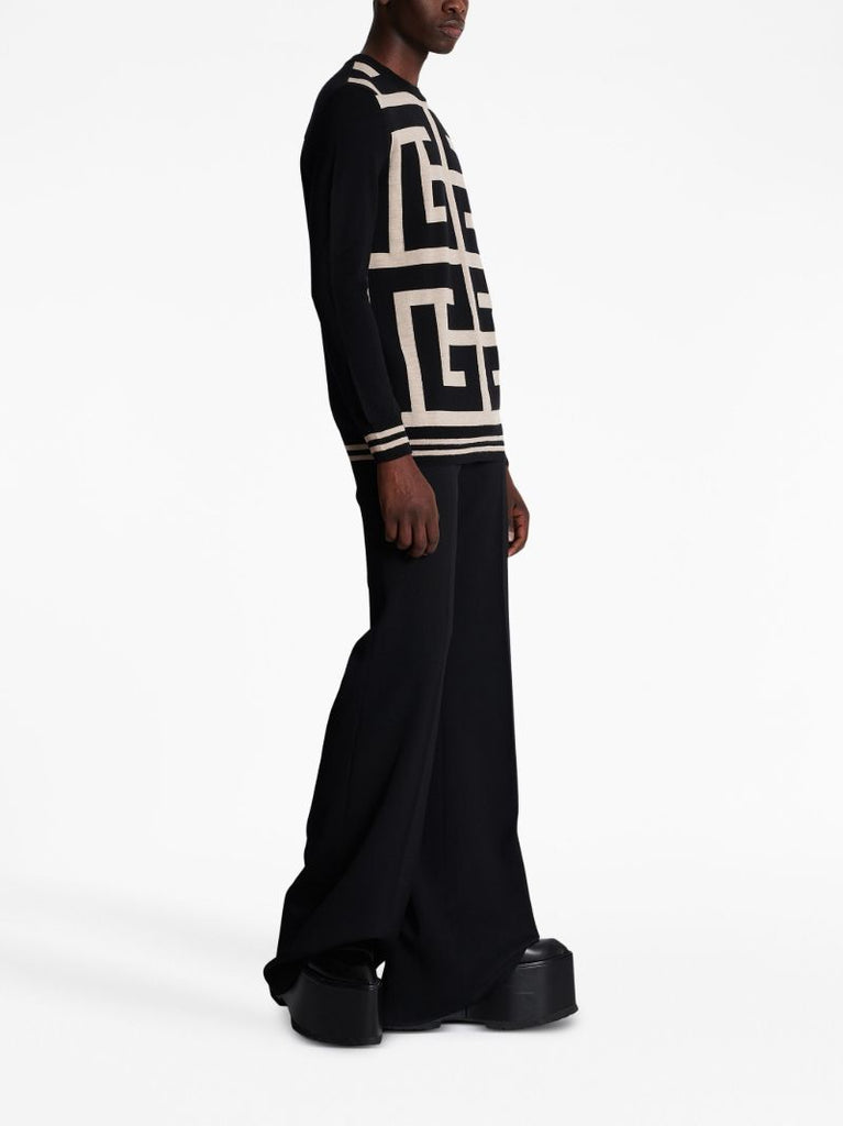 Black Monogram Merino-wool Sweater