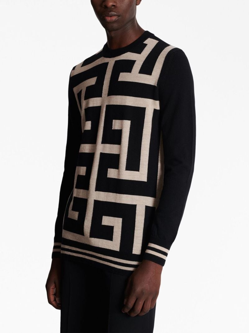 Black Monogram Merino-wool Sweater