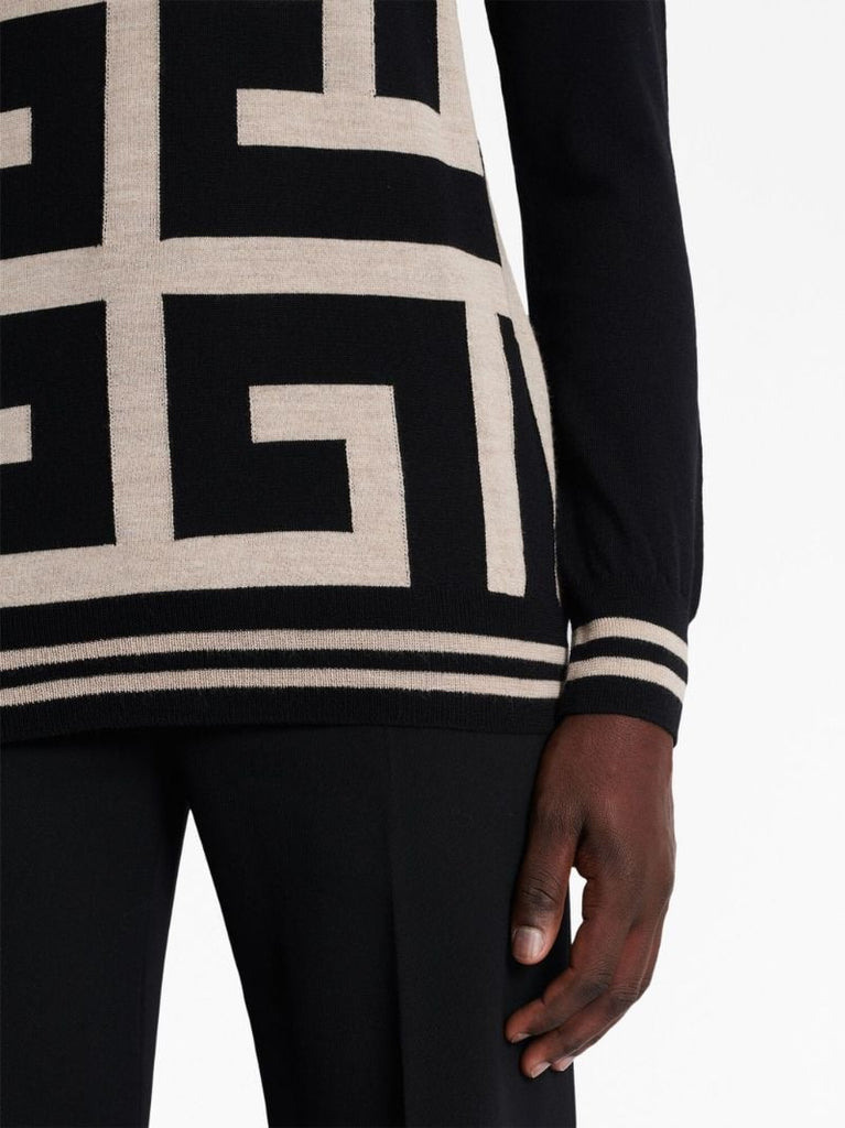 Black Monogram Merino-wool Sweater