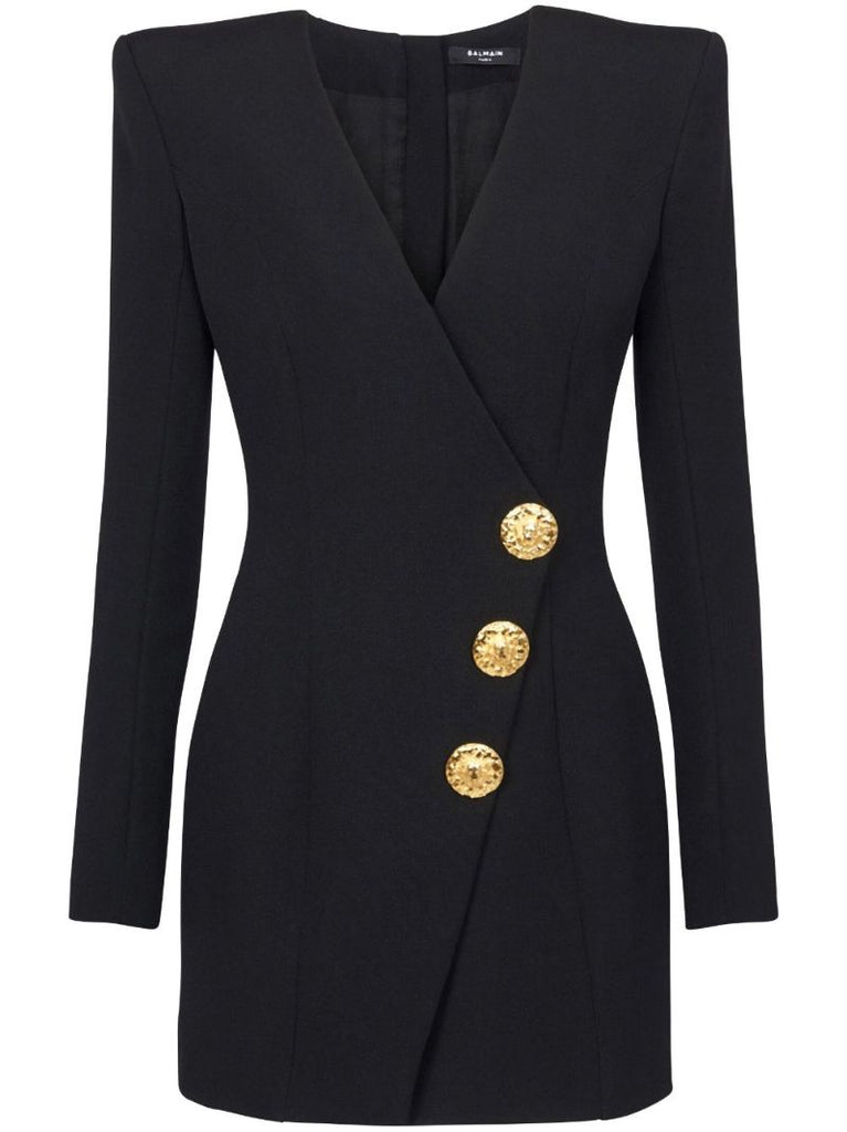 Black Wool Blazer Mini Dress