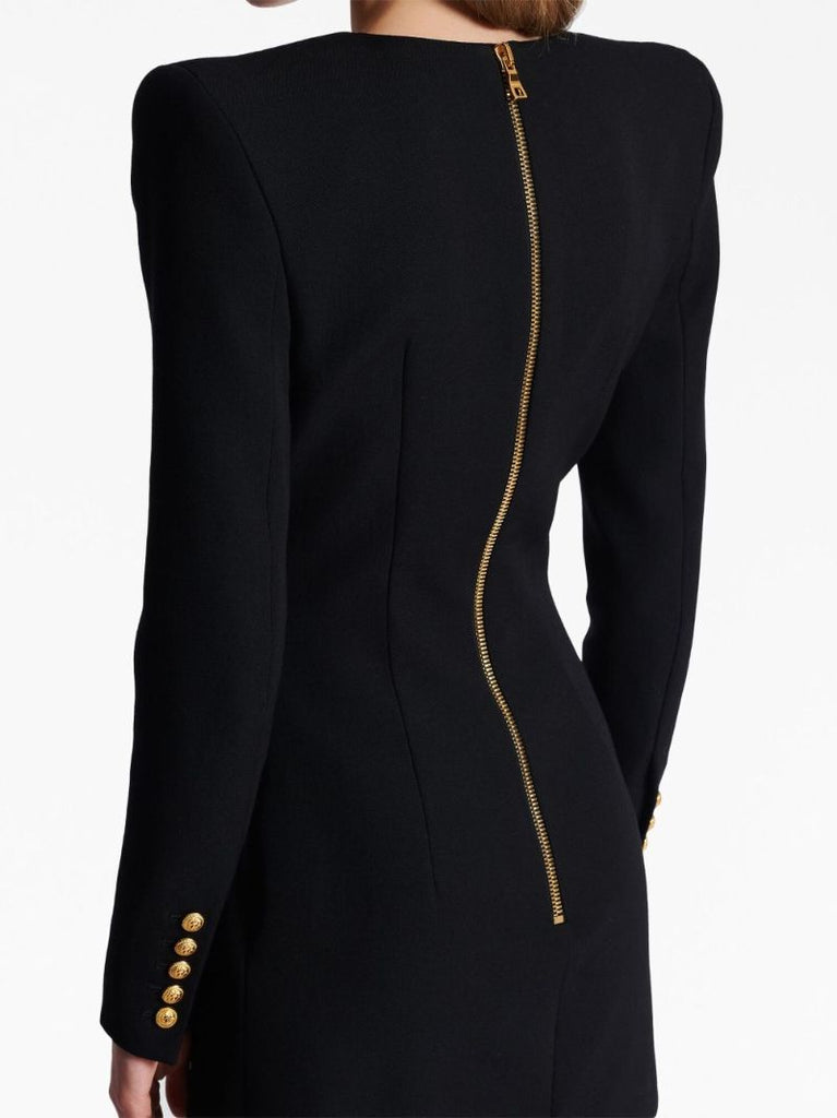 Black Wool Blazer Mini Dress