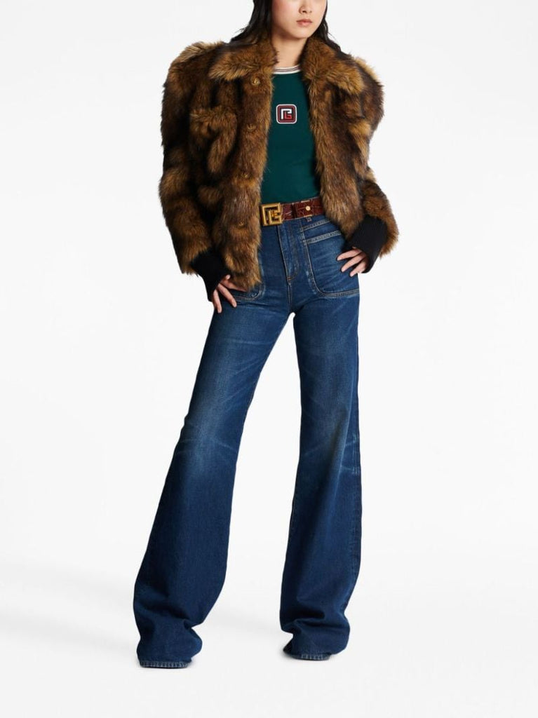 Blue High-rise Flared Jeans
