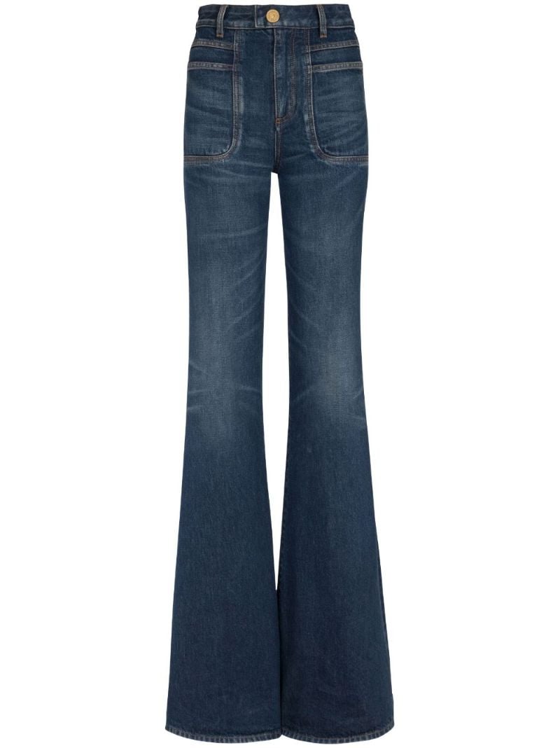 Blue High-rise Flared Jeans