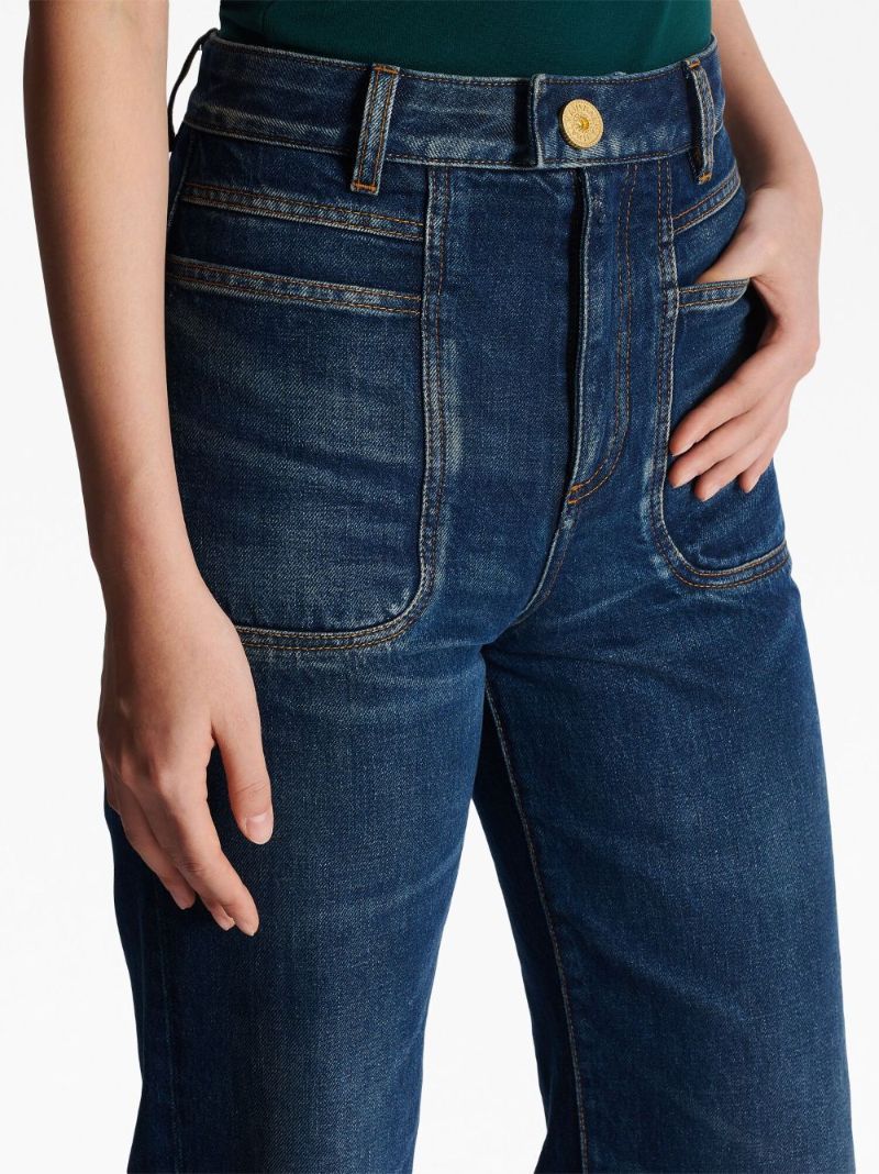 Blue High-rise Flared Jeans