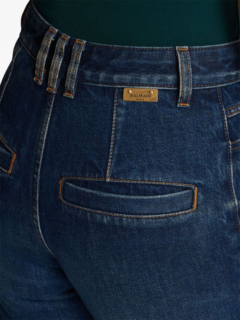 Blue High-rise Flared Jeans