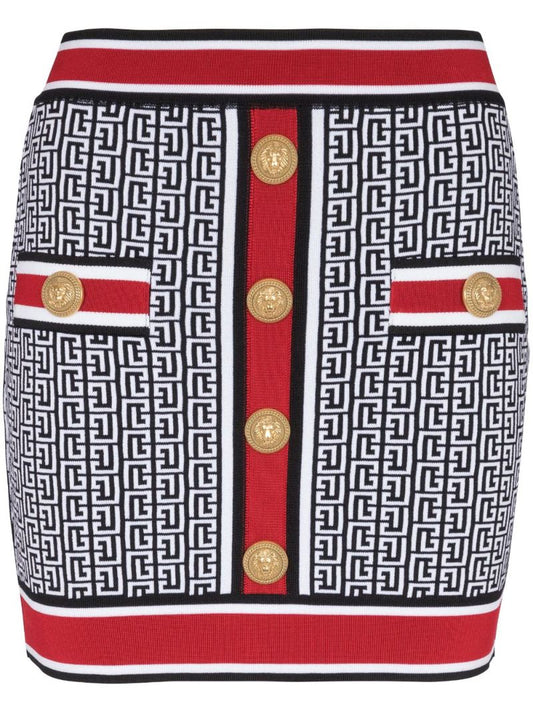 Black Monogram Knitted Mini Skirt