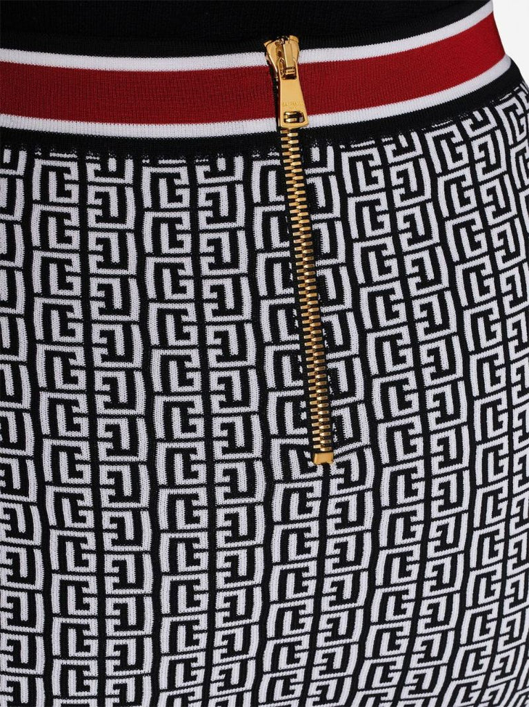 Black Monogram Knitted Mini Skirt