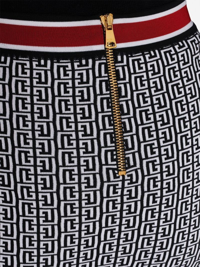 Black Monogram Knitted Mini Skirt