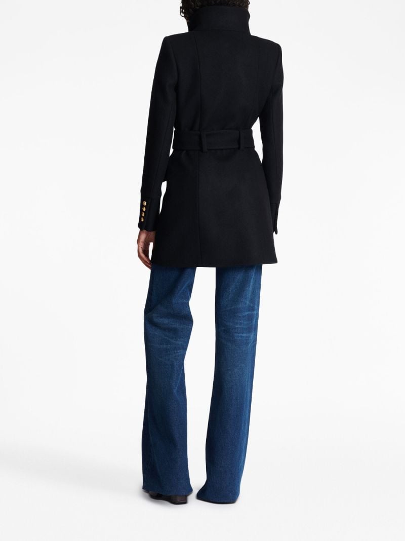 Black Double Breasted Wool Coat