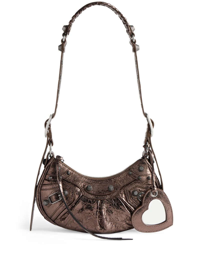 Brown Le Cagole Xs Leather Shoulder Bag