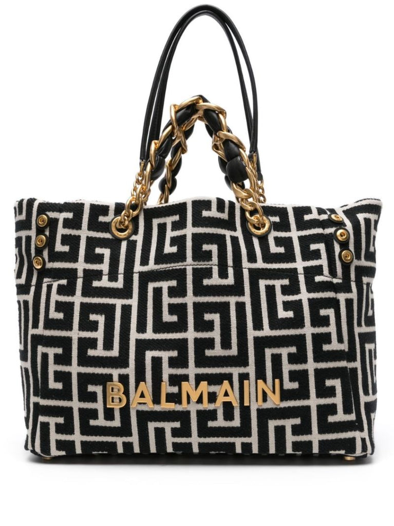 Black 1945 Soft Monogram-jacquard Tote Bag