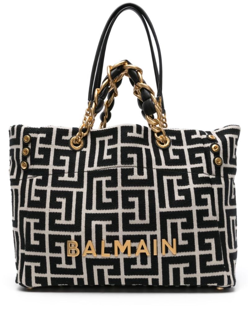 Black 1945 Soft Monogram-jacquard Tote Bag