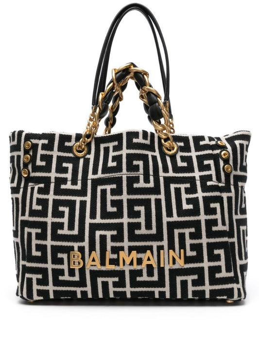 Black 1945 Soft Monogram-jacquard Tote Bag