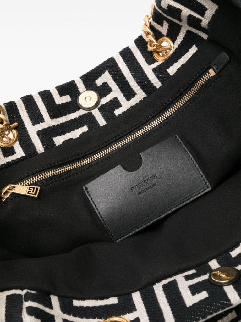 Black 1945 Soft Monogram-jacquard Tote Bag