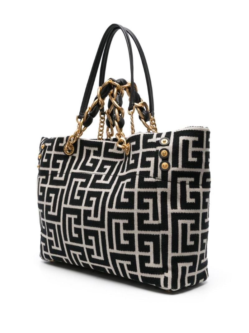 Black 1945 Soft Monogram-jacquard Tote Bag