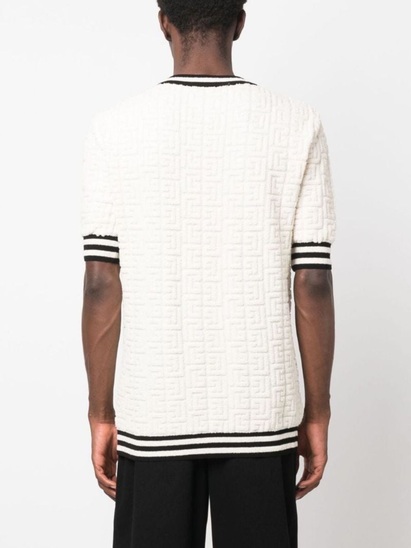 White Logo Print Terry T-shirt