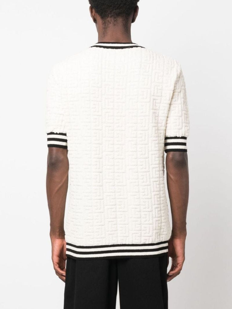 White Logo Print Terry T-shirt