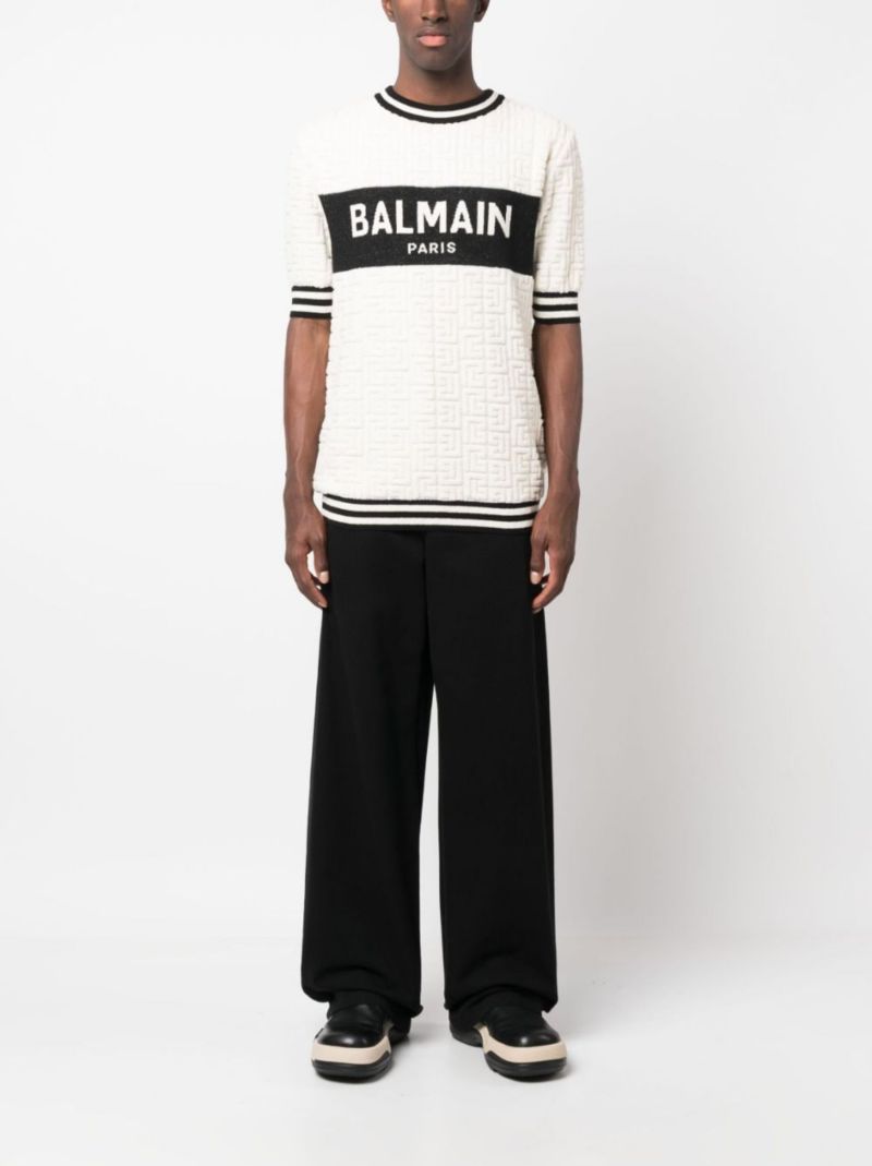 White Logo Print Terry T-shirt
