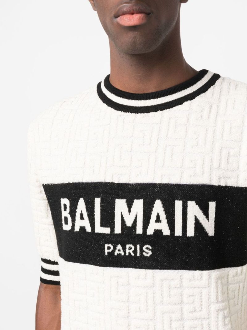 White Logo Print Terry T-shirt