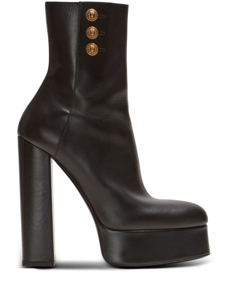 Black Polished Finish Ankle Boots