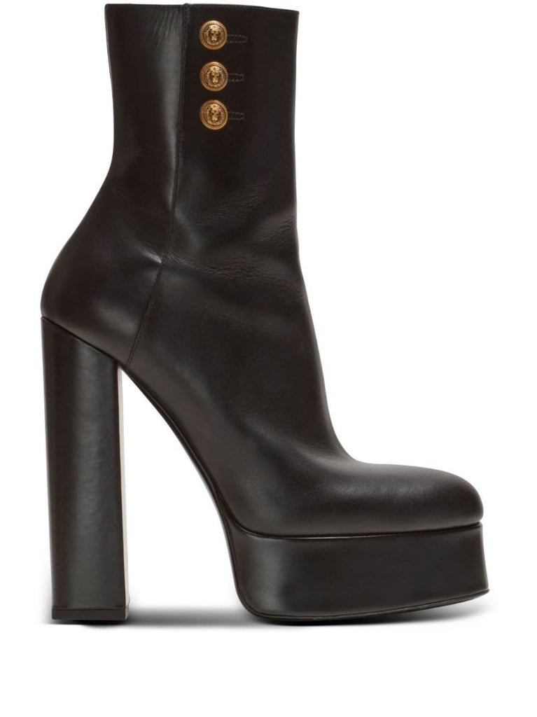 Black Polished Finish Ankle Boots