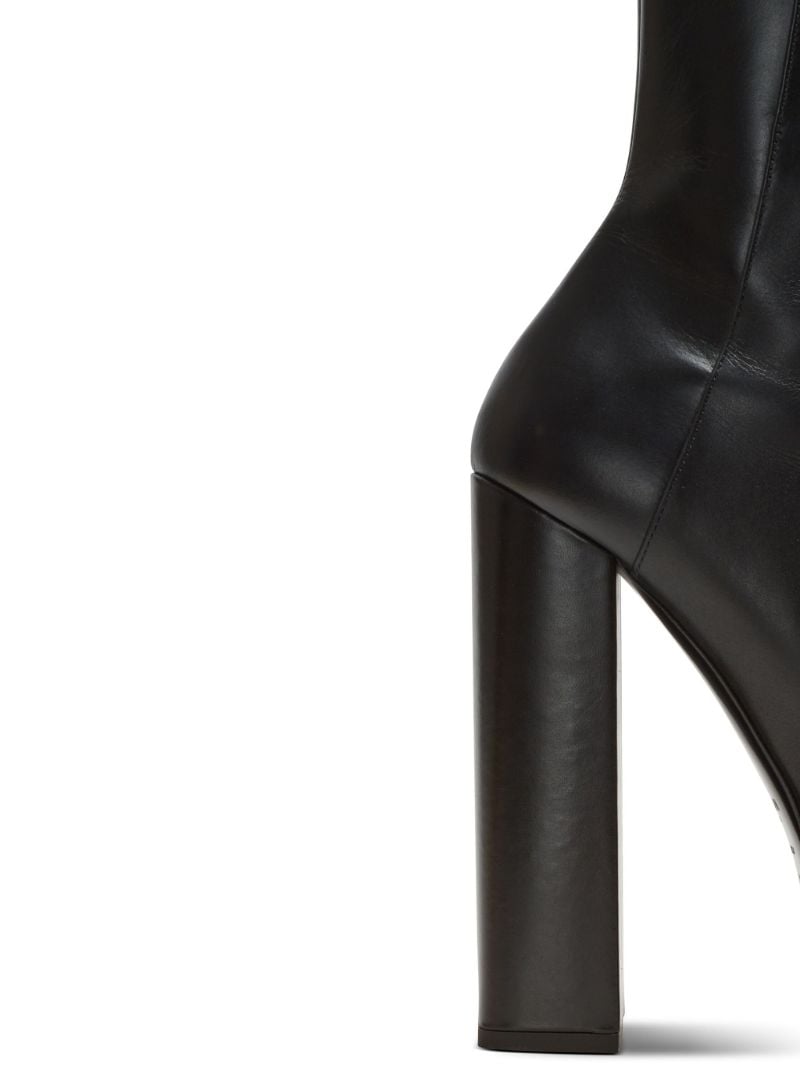 Black Polished Finish Ankle Boots