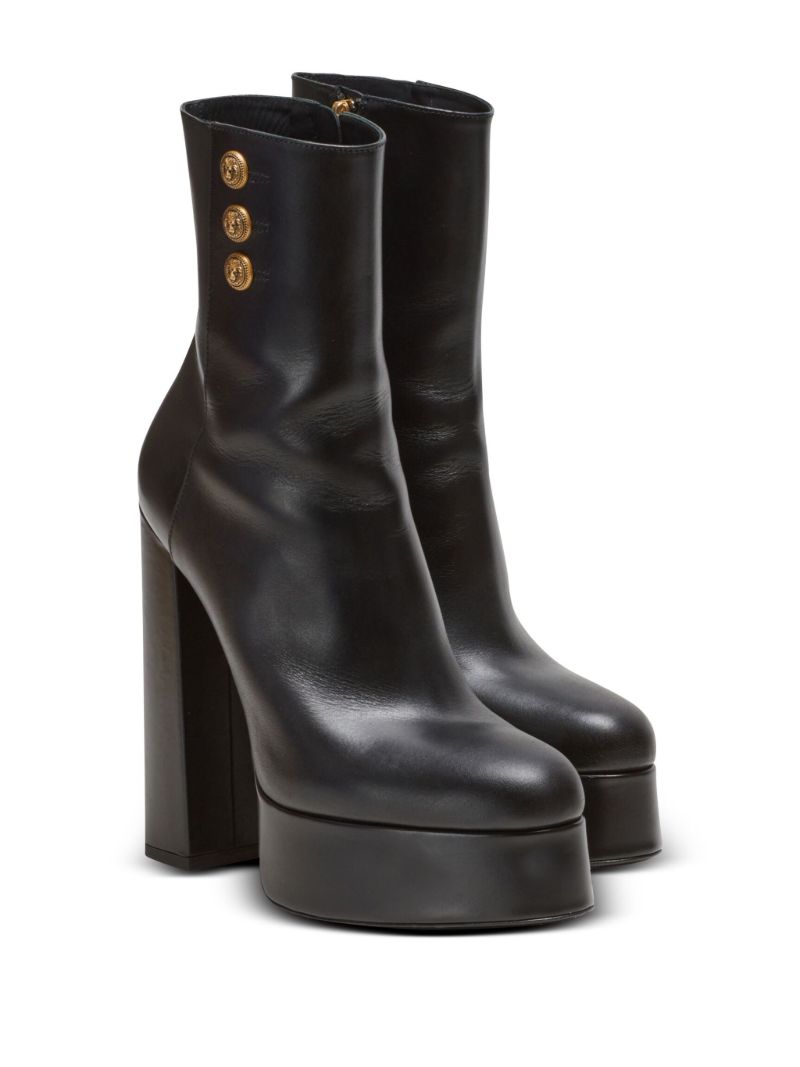 Black Polished Finish Ankle Boots