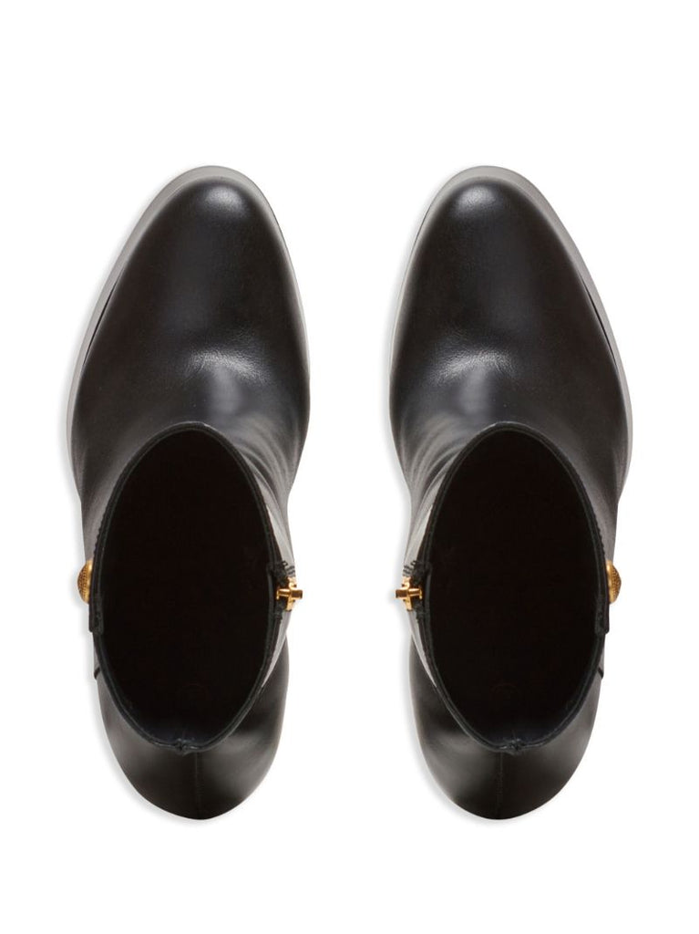 Black Polished Finish Ankle Boots