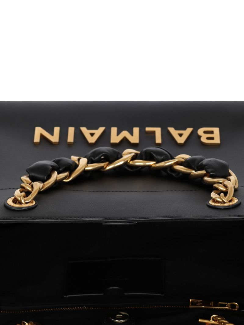 Black Logo-plaque Leather Tote Bag