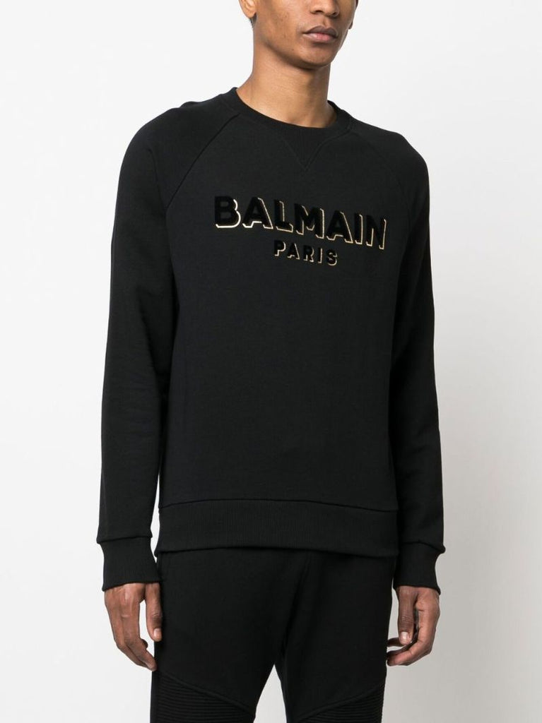 Black Logo Print Cotton Sweatshirt