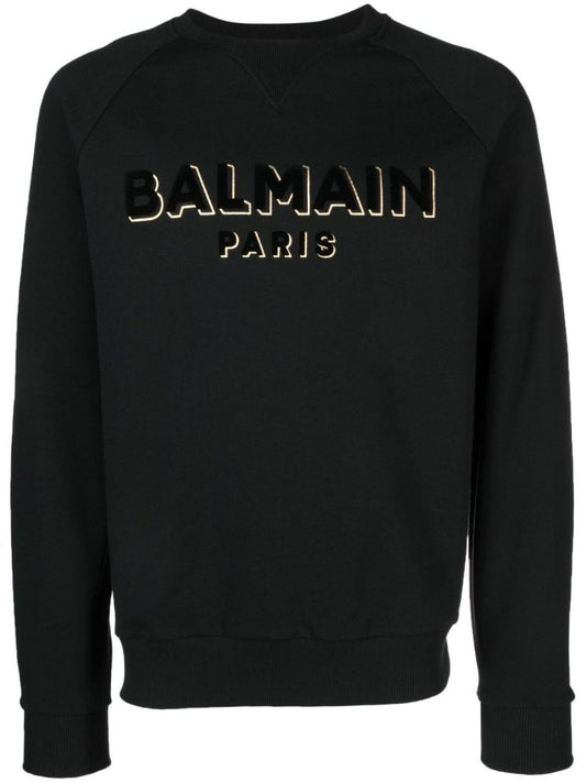 Black Logo Print Cotton Sweatshirt