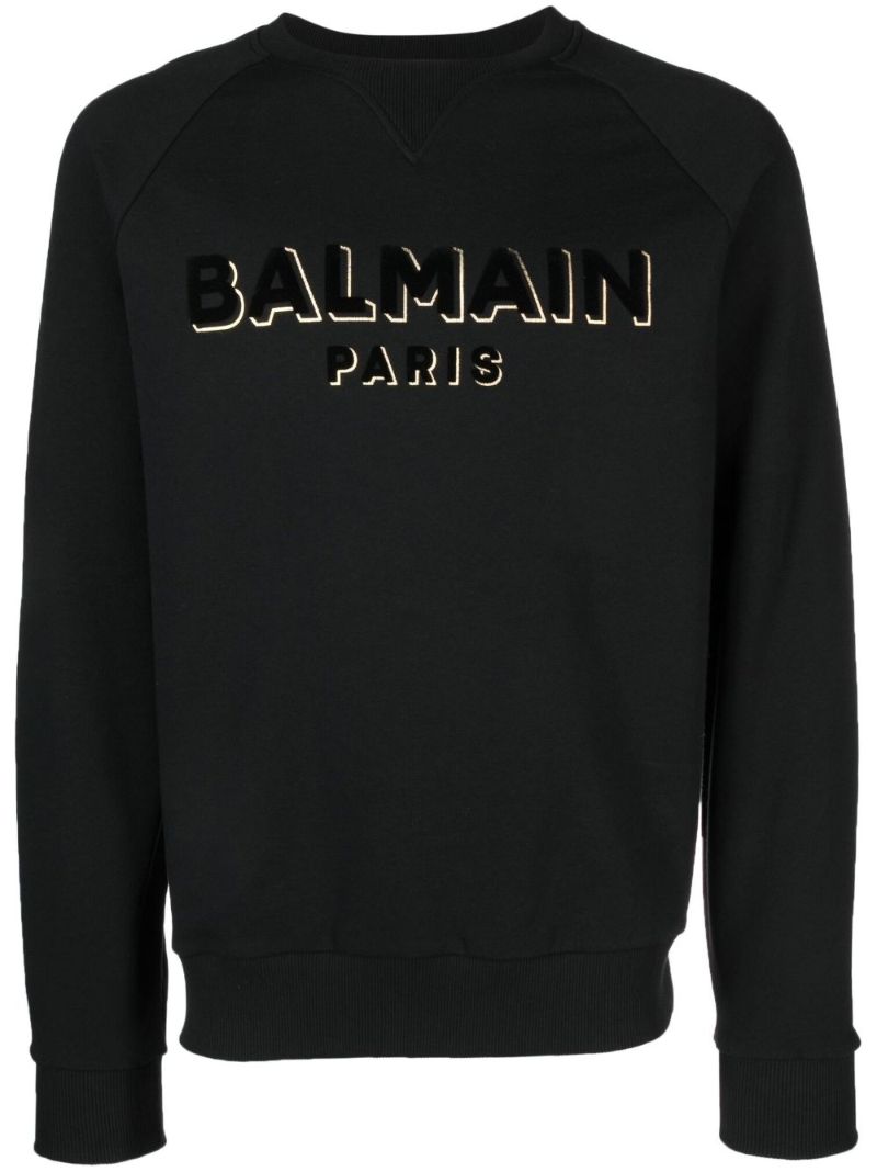 Black Logo Print Cotton Sweatshirt