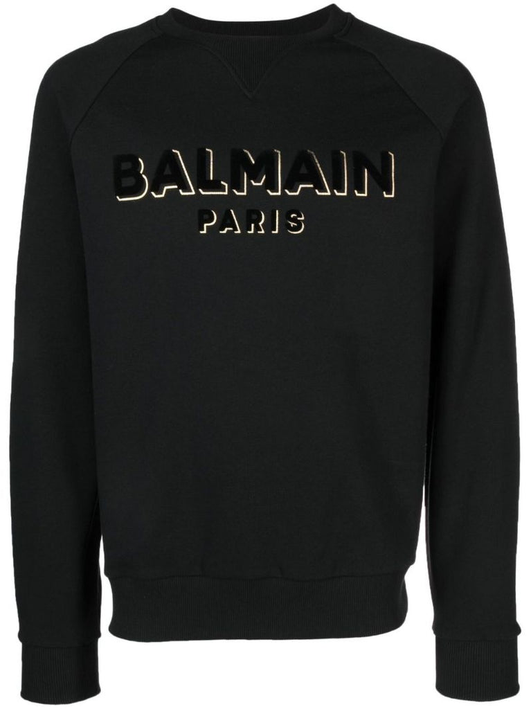 Black Logo Print Cotton Sweatshirt