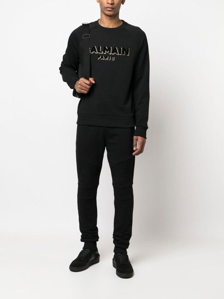 Black Logo Print Cotton Sweatshirt