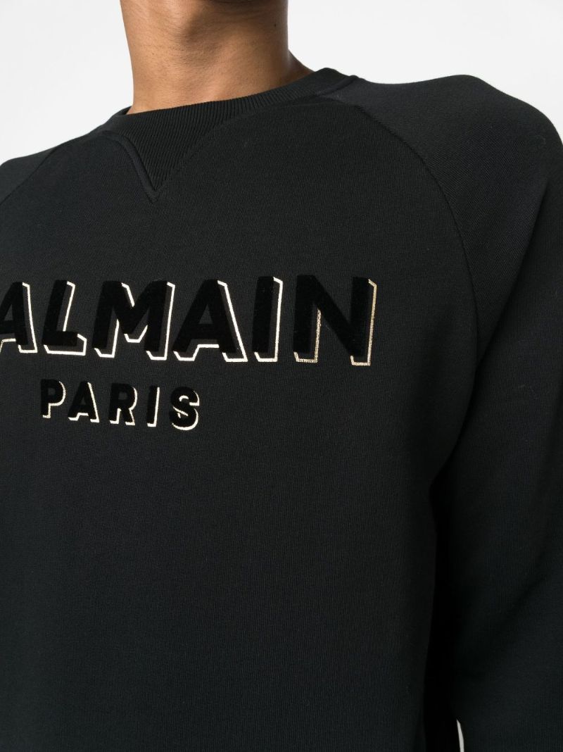Black Logo Print Cotton Sweatshirt