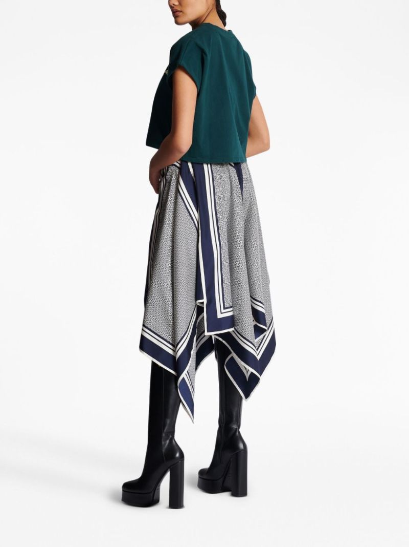 Green Logo Print Cropped T-shirt