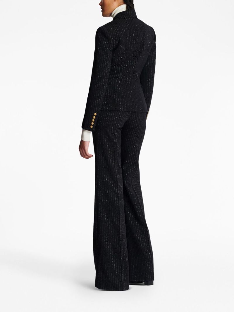 Black Lurex Pinstripe Double-breasted Blazer