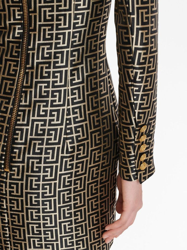 Black Monogram Blazer Mini Dress