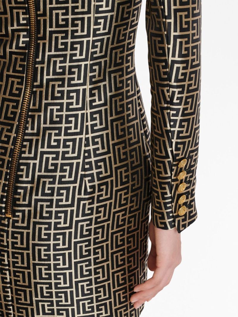 Black Monogram Blazer Mini Dress