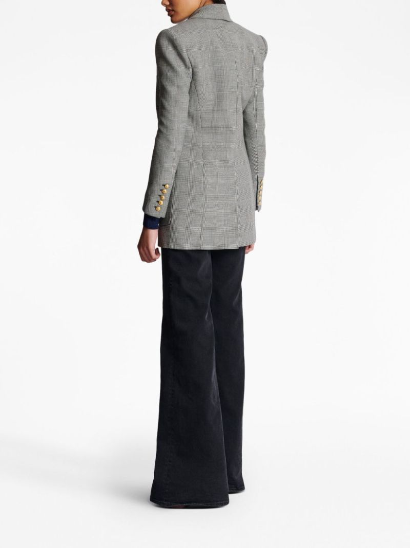 Grey Prince of Wales Check Wool Blazer