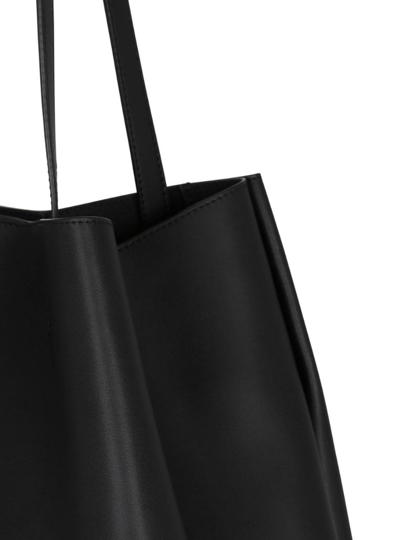 Black EmblÃ_x0083_Â¨me Leather Tote Bag