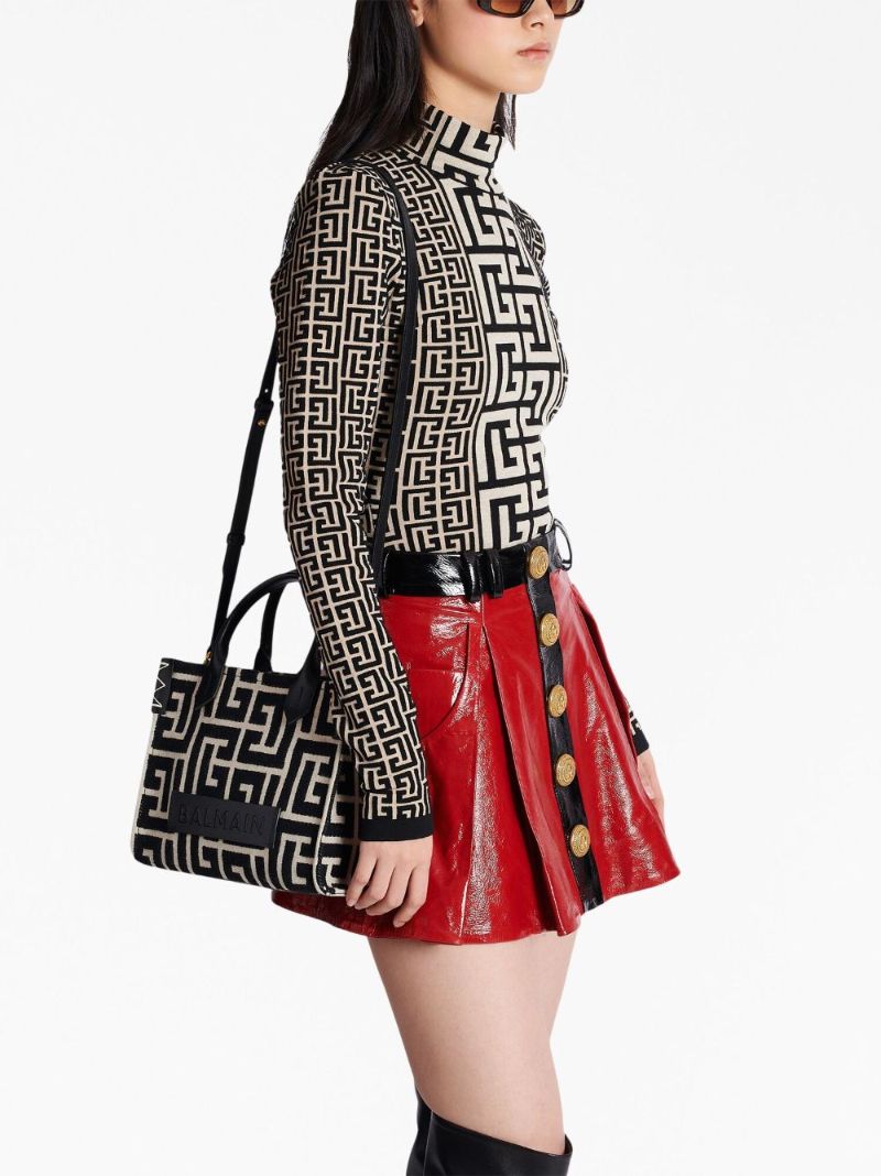 Black Small B-army Monogram Tote Bag