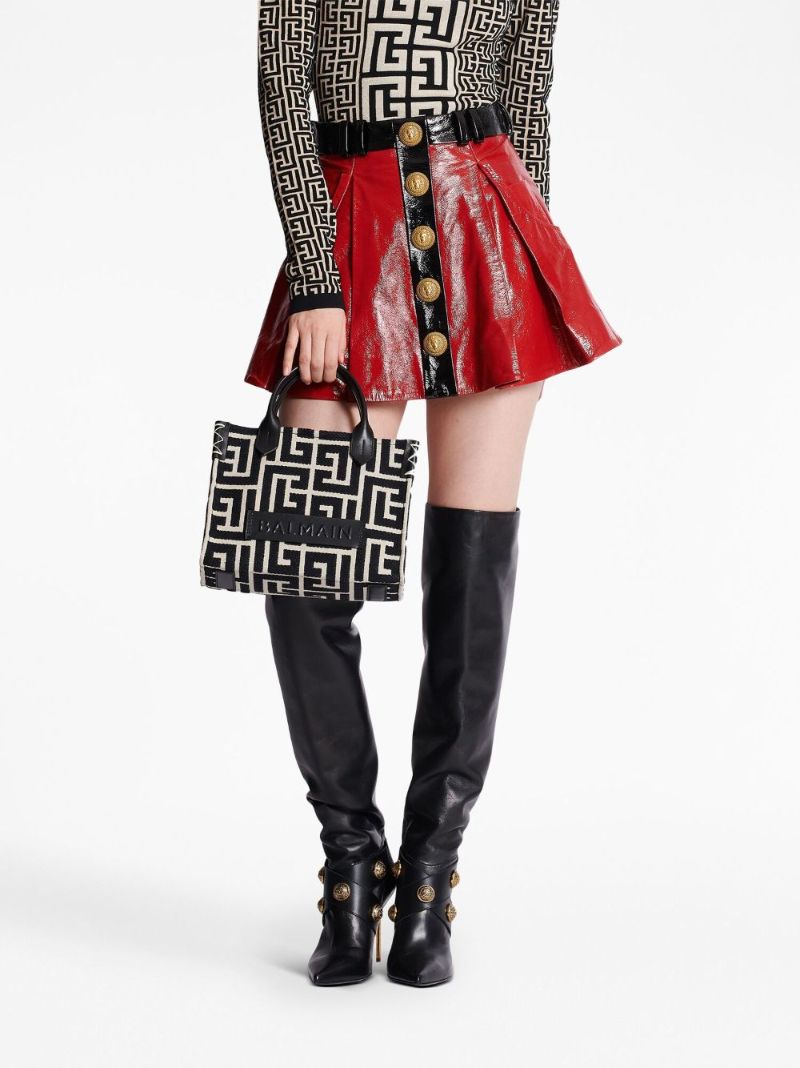 Black Small B-army Monogram Tote Bag