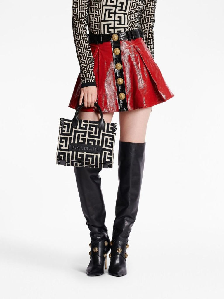 Black Small B-army Monogram Tote Bag
