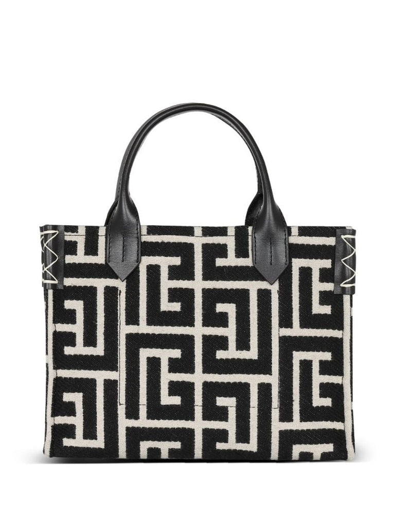 Black Small B-army Monogram Tote Bag
