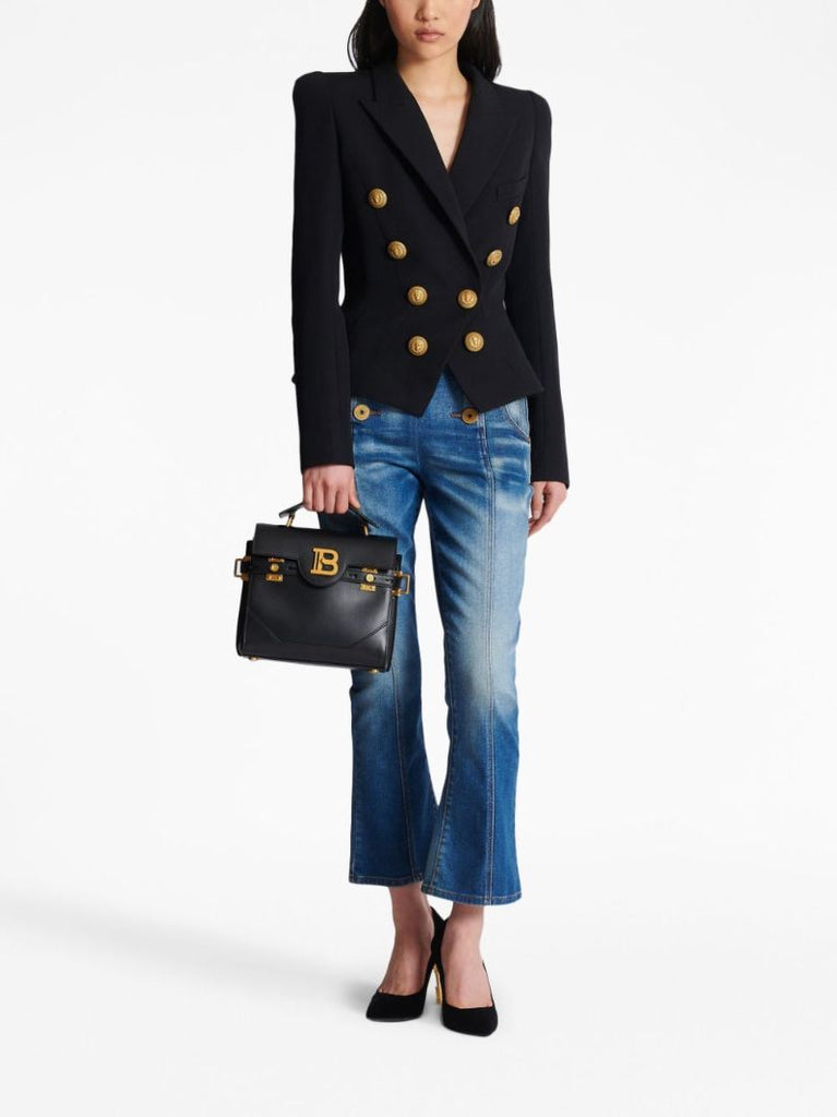 Black Wool Double-breasted Blazer