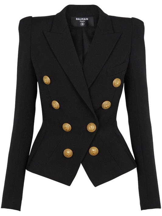 Black Wool Double-breasted Blazer