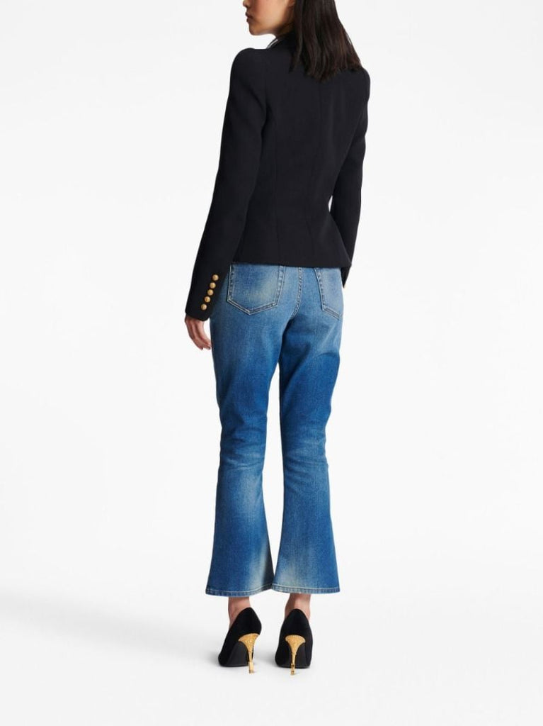 Black Wool Double-breasted Blazer