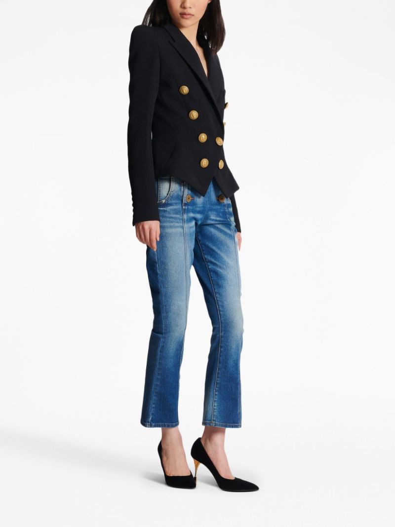 Black Wool Double-breasted Blazer